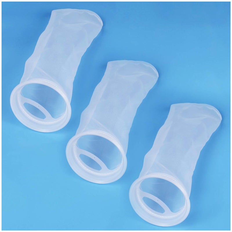 Conie ZCONIEY Filter Socks 180 Micron 4 Inch Opening x 14 Inch Long Aquarium Nylon Filter Bags Felt Filter 3Pack - Image 1